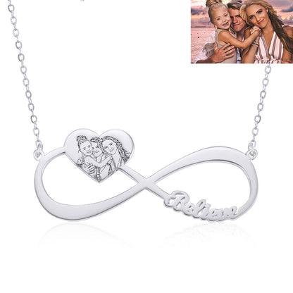 custom photo name heart necklace