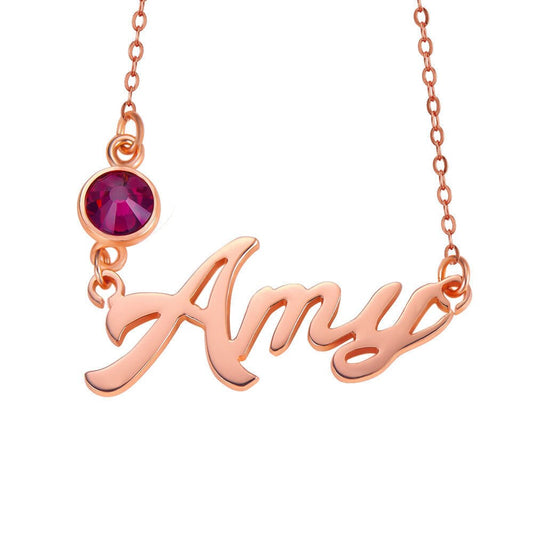 custom name necklace birthstone