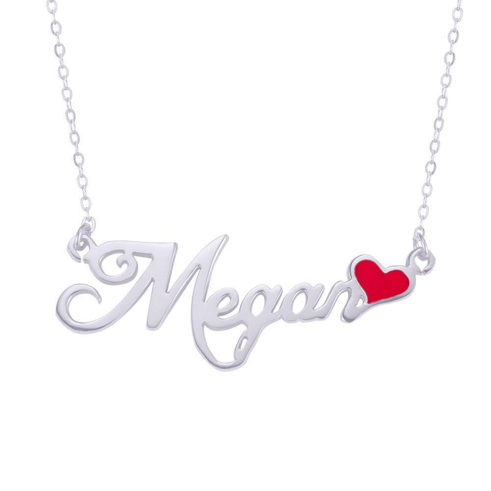 Handwriting Custom Name and Birthstone Necklace 925 Sterling Silver