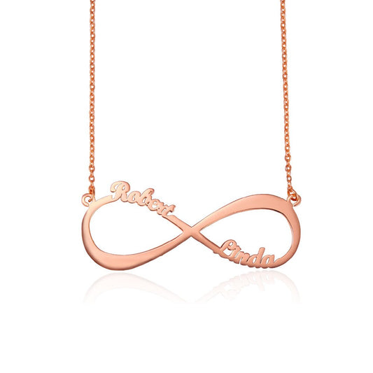 custom two names eternity necklace