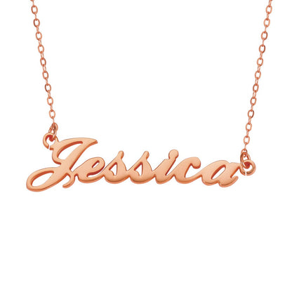 Custom Handwriting Name with Birthstone Necklace in 925 Sterling Silver