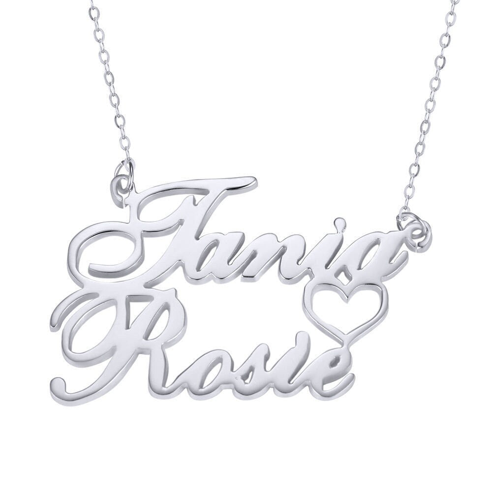 Custom Two Names 925 Sterling Silver Necklace 