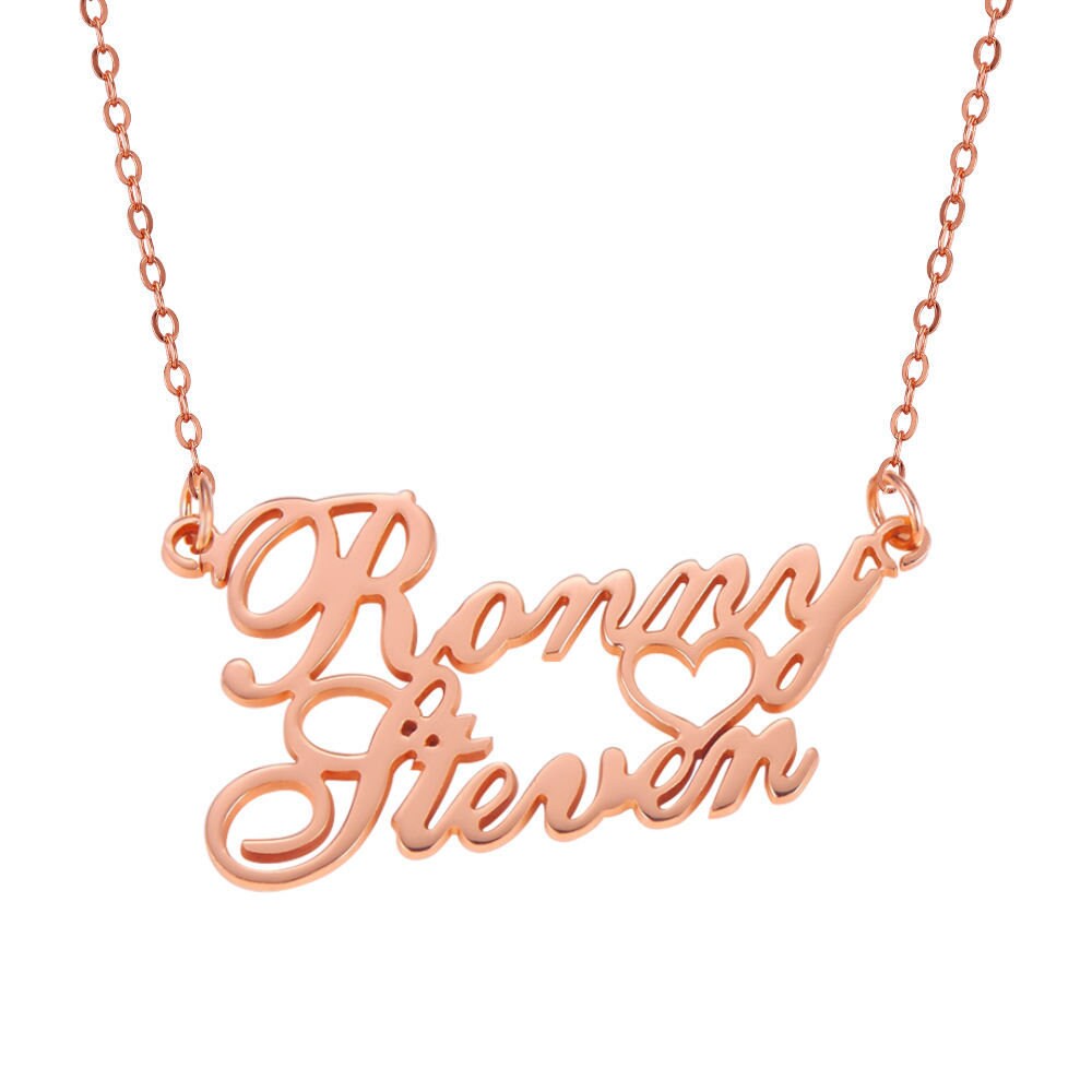 Custom Two Names 925 Sterling Silver Necklace 