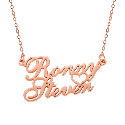 Custom Two Names 925 Sterling Silver Necklace 