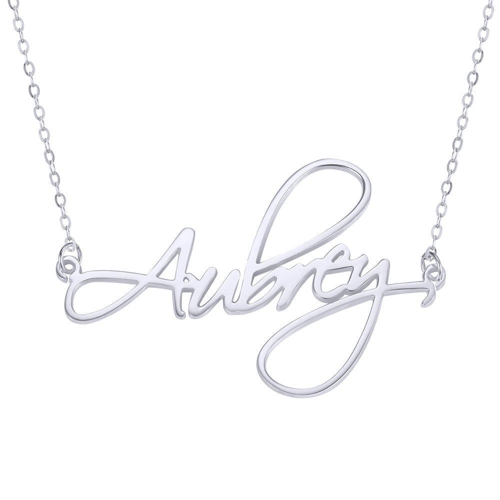 Custom Handwriting Name Necklace 925 Sterling Silver 