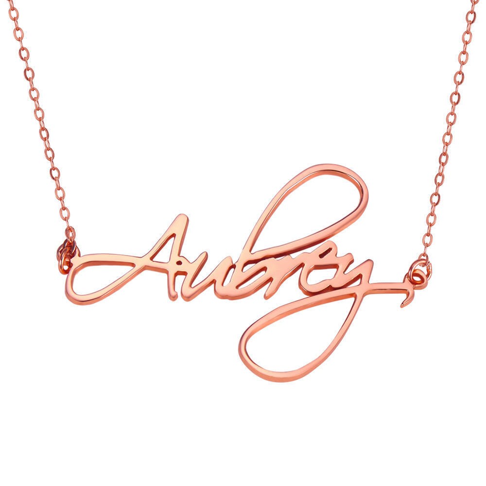 Custom Handwriting Name Necklace 925 Sterling Silver 