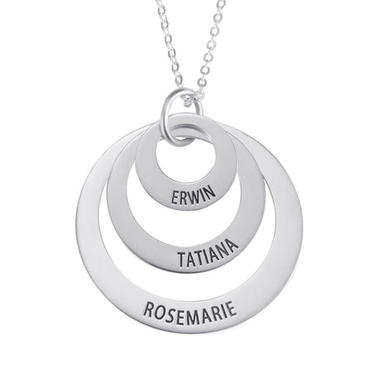 Custom Name Disc Necklace 925 Sterling Silver