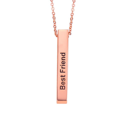 Custom Engraved Name Bar Nekclace 925 Sterling Silver