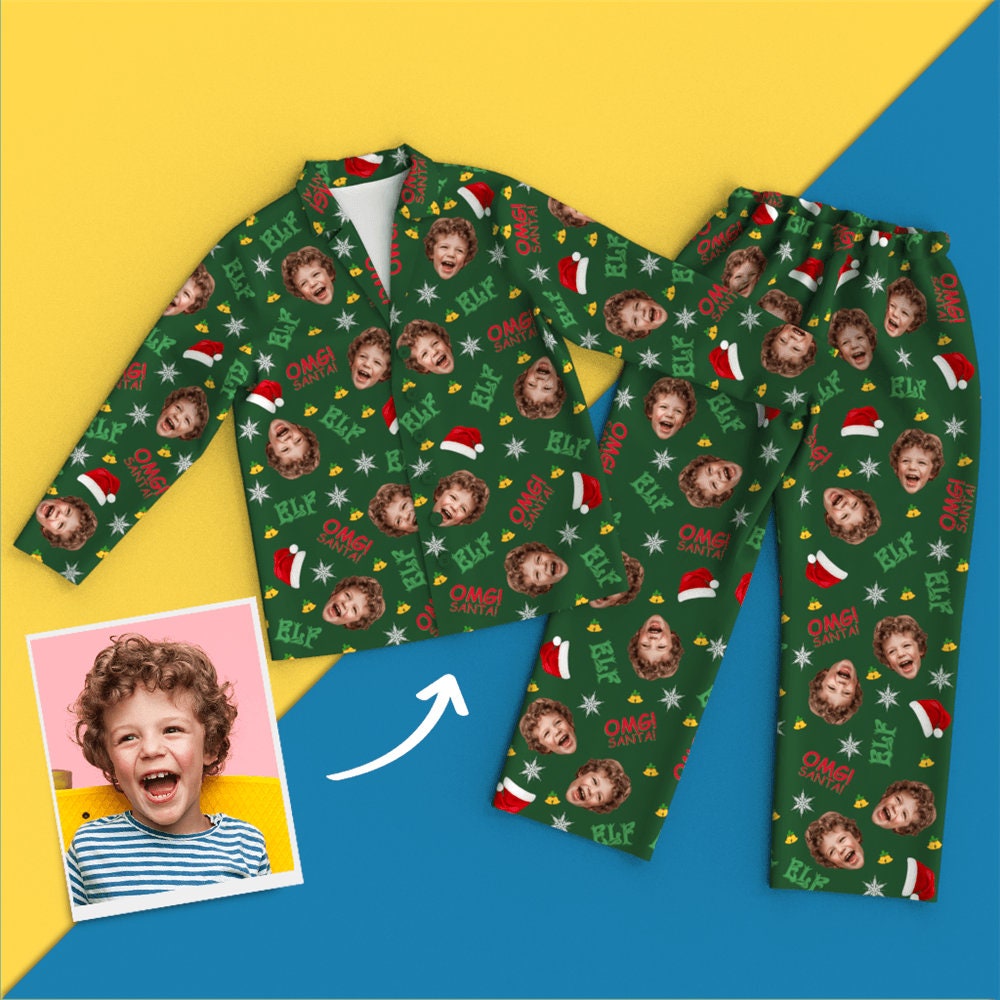 custom Santa Elf photo pajama set