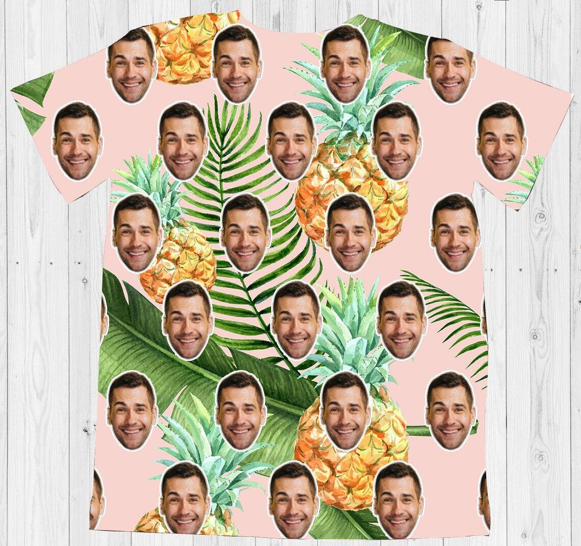 Custom Photo Face T Shirt Pineapple Prints