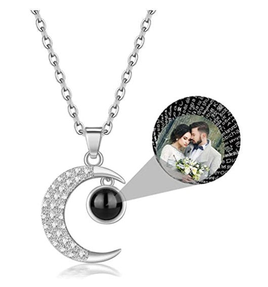 Custom Moon Photo Projection Necklace