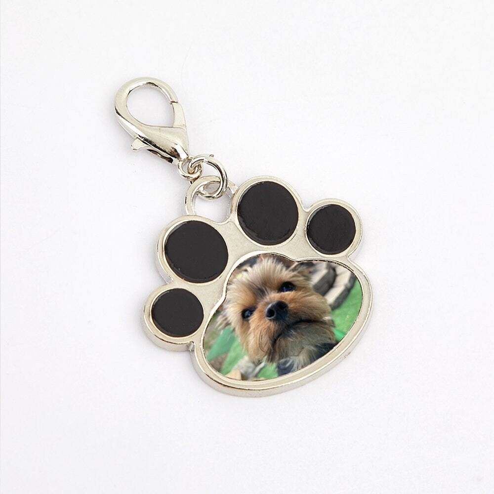 custom pet photo paw keychain