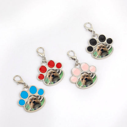 custom pet photo paw keychain