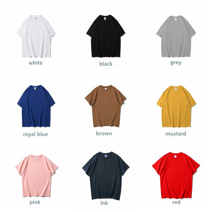 T shirt color chart