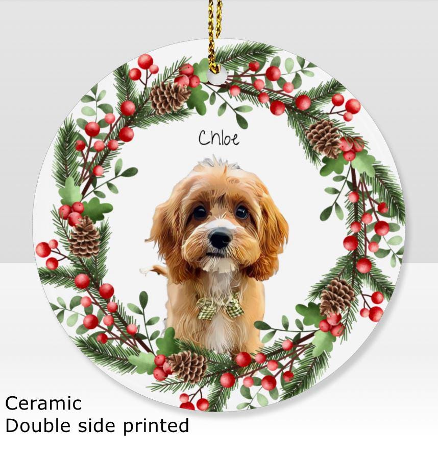 Custom Pet Photo Christmas Ornament: Personalized Dog/Cat Bauble