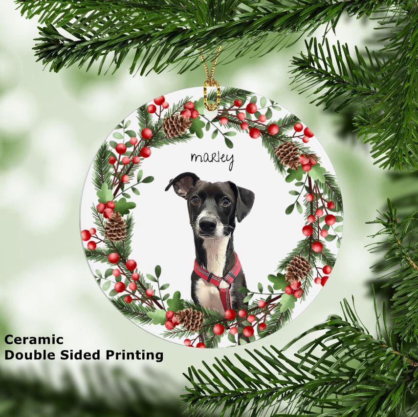 Custom Pet Photo Christmas Ornament: Personalized Dog/Cat Bauble