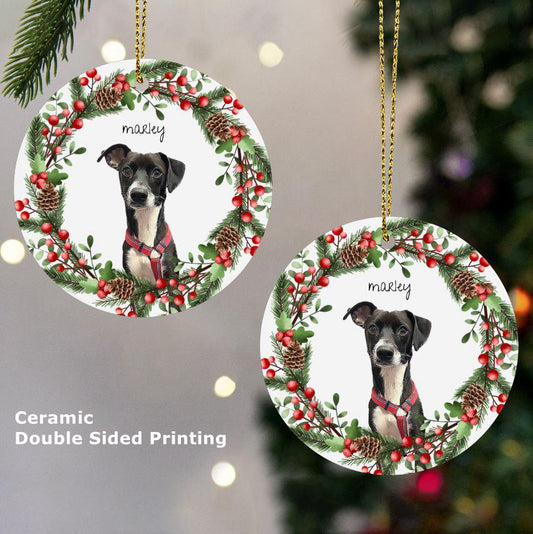 Custom Pet Photo Christmas Ornament: Personalized Dog/Cat Bauble