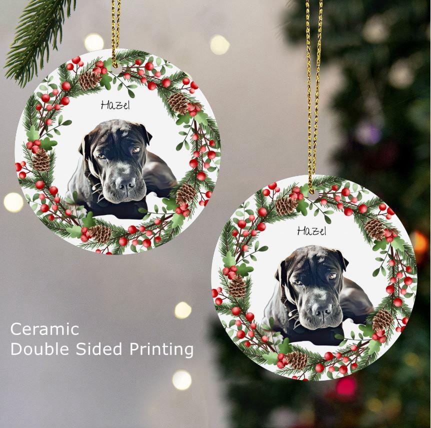 Custom Pet Photo Christmas Ornament: Personalized Dog/Cat Bauble