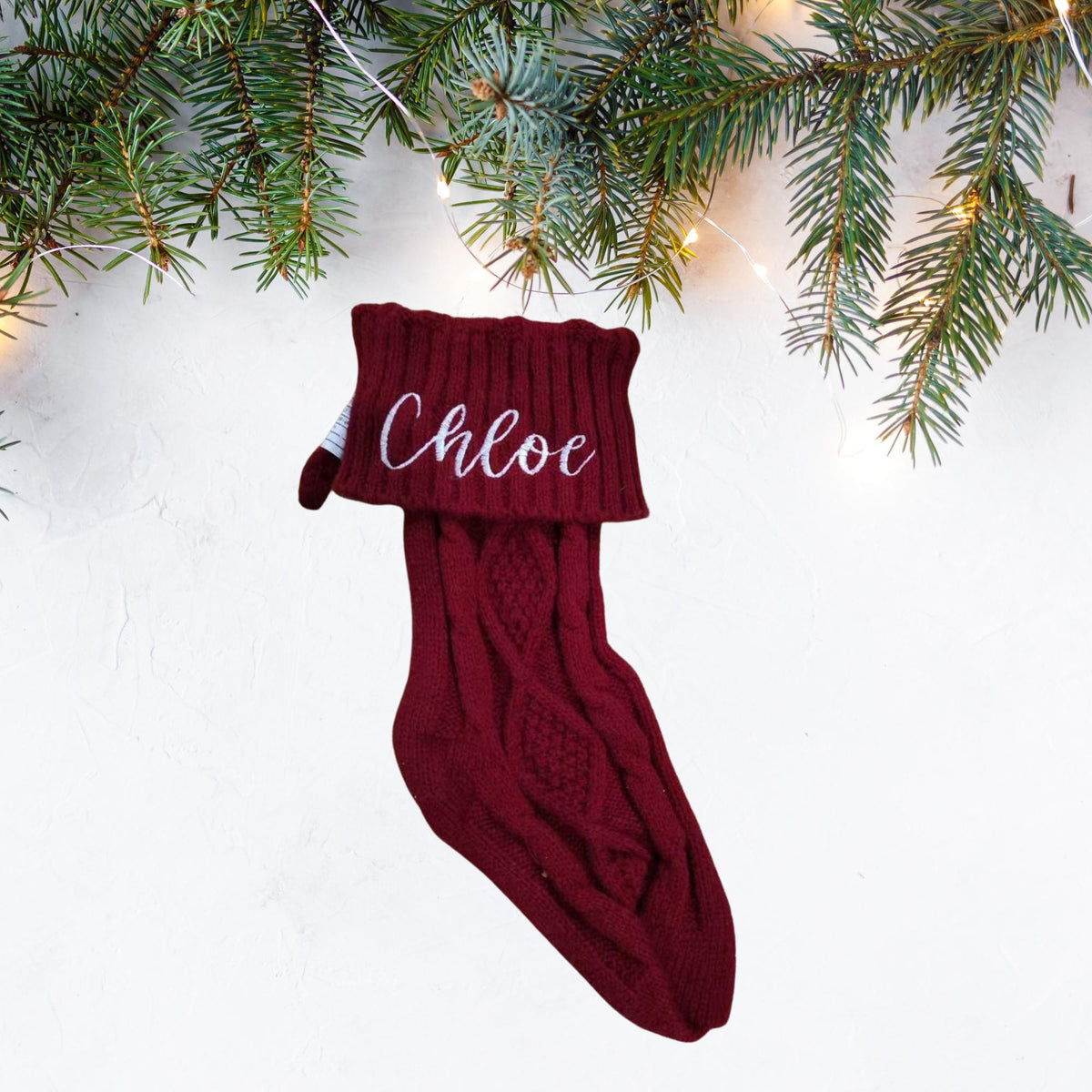 Personalized Embroidered Christmas Stocking: Knitted Family Decoration