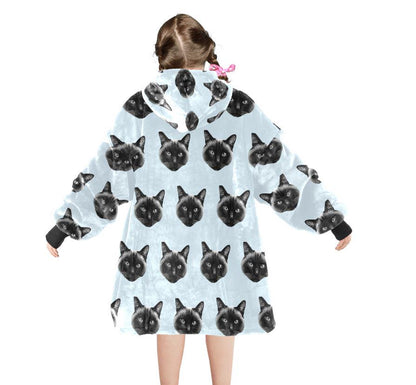 Custom Blanket Hoodie • Personalized Photo Hoodie Blanket • Face Wearable Blanket • Custom Hooded Blanket • Cozy Christmas Gift for Family