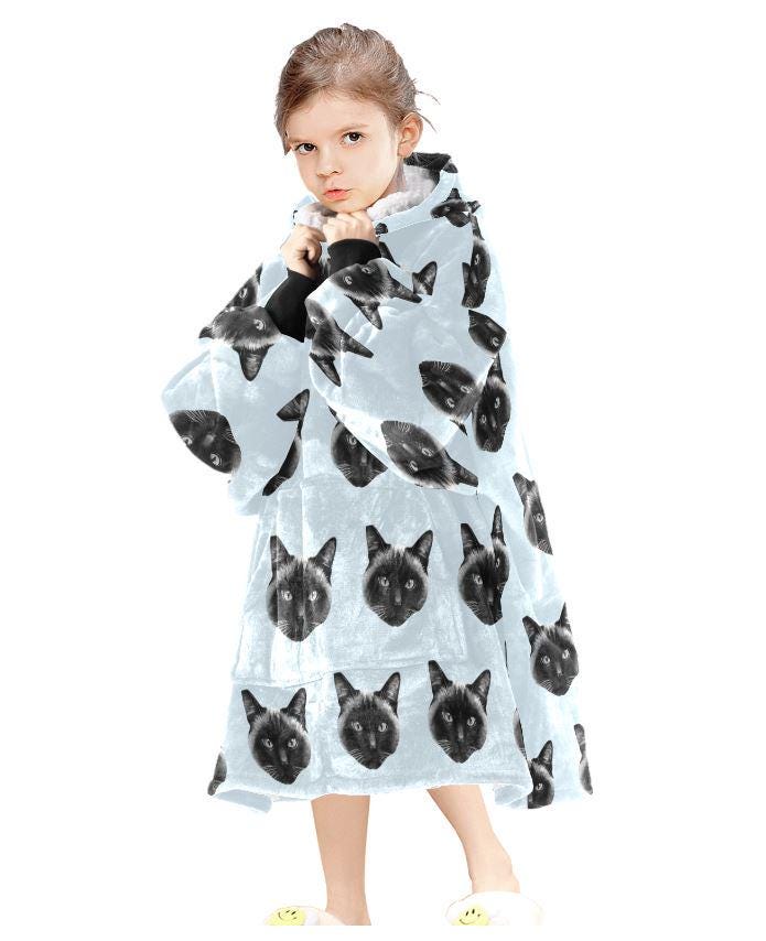 Custom Blanket Hoodie • Personalized Photo Hoodie Blanket • Face Wearable Blanket • Custom Hooded Blanket • Cozy Christmas Gift for Family