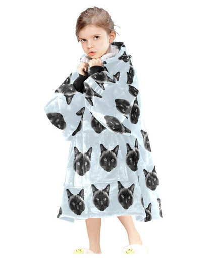Custom Blanket Hoodie • Personalized Photo Hoodie Blanket • Face Wearable Blanket • Custom Hooded Blanket • Cozy Christmas Gift for Family