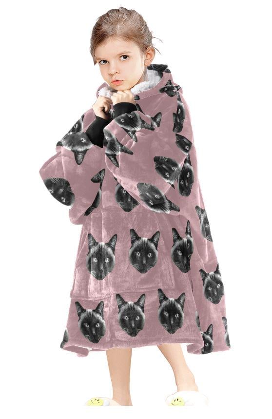 Custom Blanket Hoodie • Personalized Photo Hoodie Blanket • Face Wearable Blanket • Custom Hooded Blanket • Cozy Christmas Gift for Family
