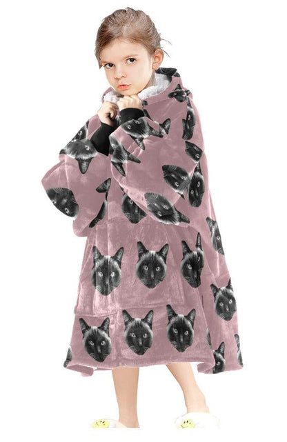 Custom Blanket Hoodie • Personalized Photo Hoodie Blanket • Face Wearable Blanket • Custom Hooded Blanket • Cozy Christmas Gift for Family