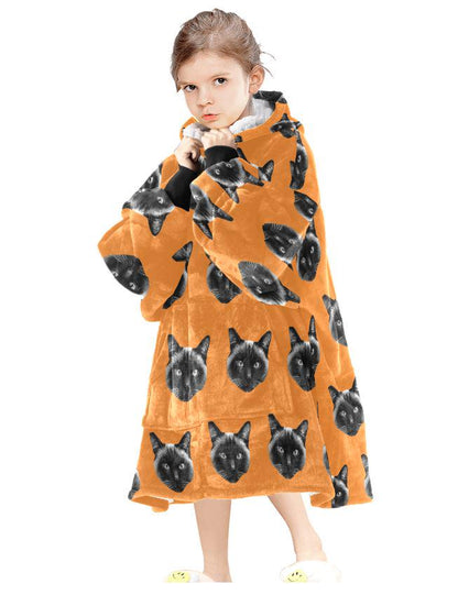 Custom Blanket Hoodie • Personalized Photo Hoodie Blanket • Face Wearable Blanket • Custom Hooded Blanket • Cozy Christmas Gift for Family