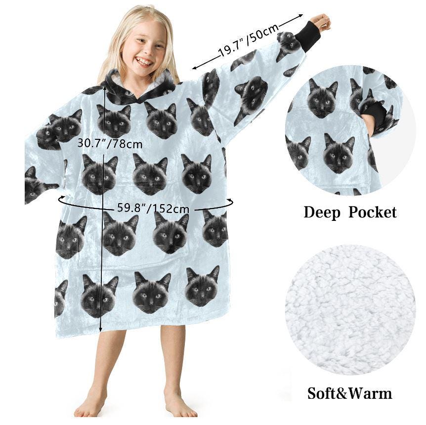 Custom Blanket Hoodie • Personalized Photo Hoodie Blanket • Face Wearable Blanket • Custom Hooded Blanket • Cozy Christmas Gift for Family