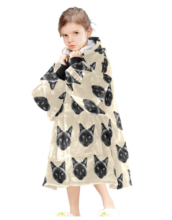 Custom Blanket Hoodie • Personalized Photo Hoodie Blanket • Face Wearable Blanket • Custom Hooded Blanket • Cozy Christmas Gift for Family
