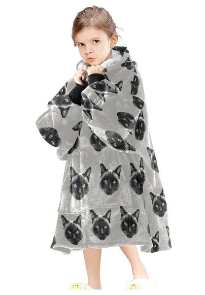 Custom Blanket Hoodie • Personalized Photo Hoodie Blanket • Face Wearable Blanket • Custom Hooded Blanket • Cozy Christmas Gift for Family