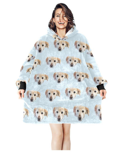 Custom Blanket Hoodie • Personalized Photo Hoodie Blanket • Face Wearable Blanket • Custom Hooded Blanket • Cozy Christmas Gift for Family