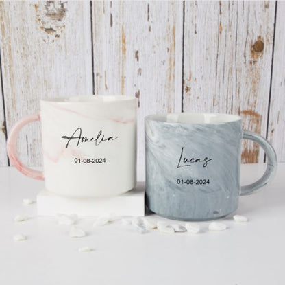 Custom Mug Set for Couple Gift for Wedding