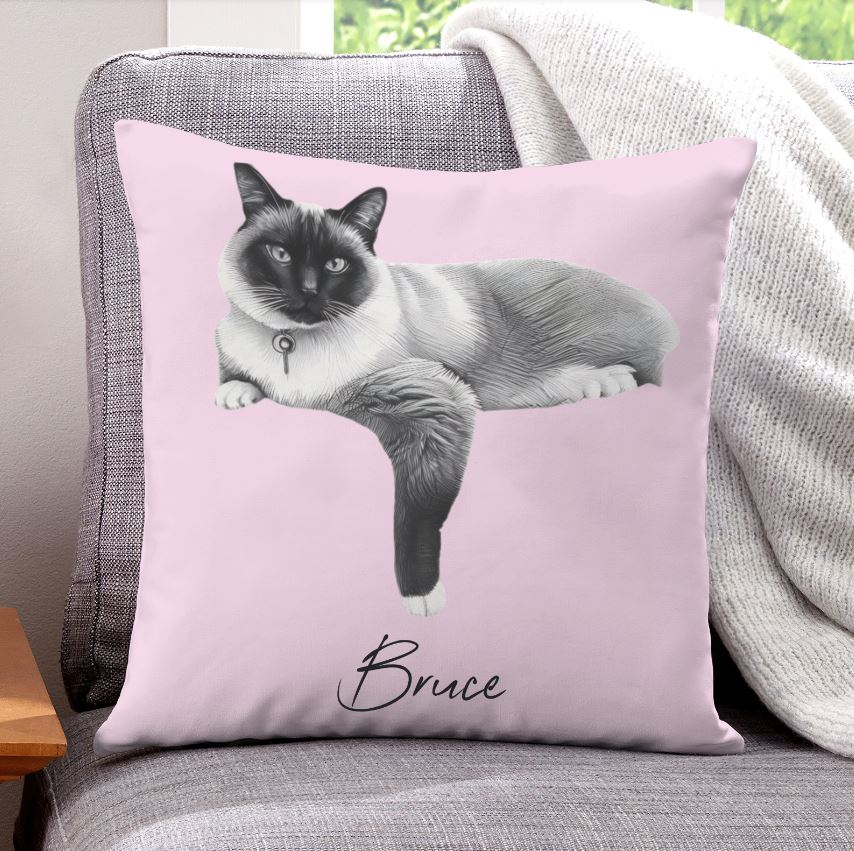 Custom Pet Portrait Pillow Cushion Cover