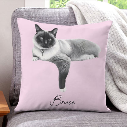 Custom Pet Portrait Pillow Cushion Cover