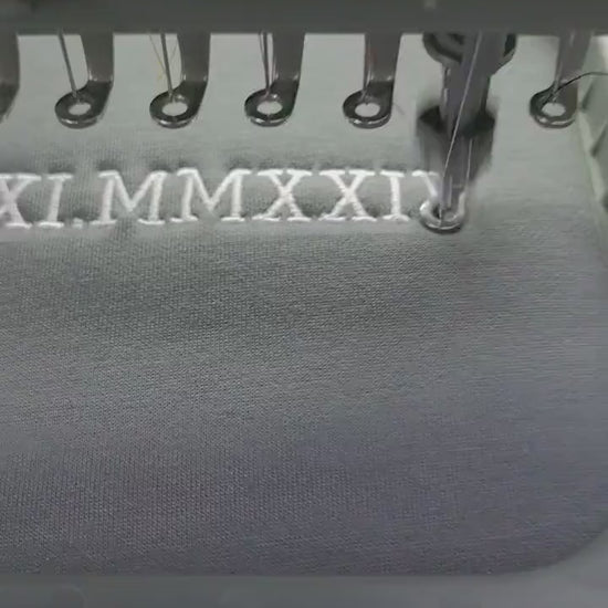 Custom Roman Numeral Hoodie, Personalised Date Sweatshirt, Embroidered Anniversary Tshirt, Couple Gift, Initial Heart Sleeve, Wedding Gift