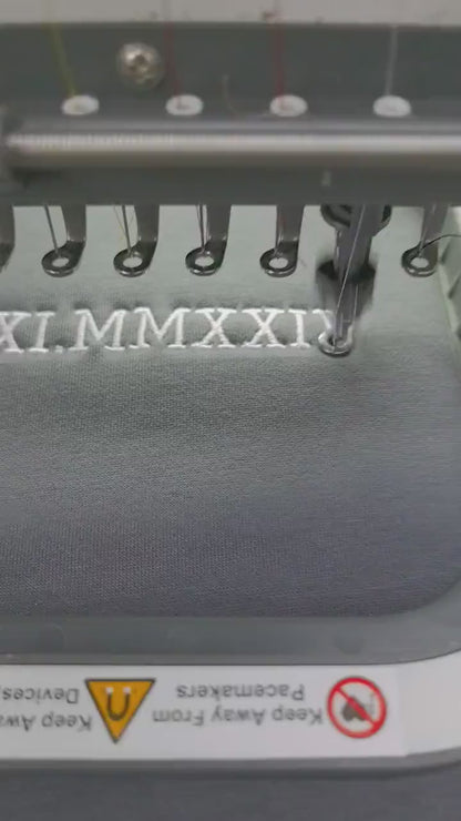 Custom Roman Numeral Hoodie, Personalised Date Sweatshirt, Embroidered Anniversary Tshirt, Couple Gift, Initial Heart Sleeve, Wedding Gift