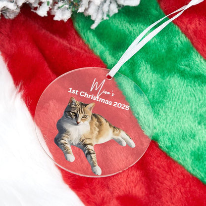Custom Pet Photo Christmas Ornament: First Christmas Keepsake