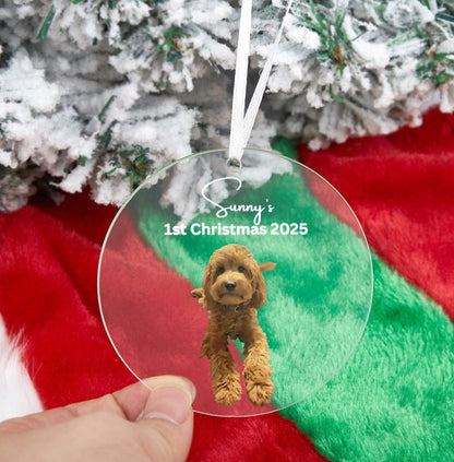 Custom Pet Photo Christmas Ornament: First Christmas Keepsake